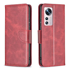 Leather Case Stands Flip Cover Holder B06F for Xiaomi Mi 12 Pro 5G Red