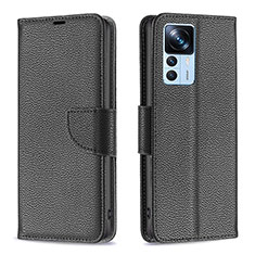 Leather Case Stands Flip Cover Holder B06F for Xiaomi Mi 12T Pro 5G Black