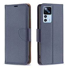 Leather Case Stands Flip Cover Holder B06F for Xiaomi Mi 12T Pro 5G Blue