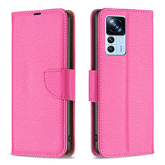 Leather Case Stands Flip Cover Holder B06F for Xiaomi Mi 12T Pro 5G Hot Pink