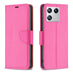 Leather Case Stands Flip Cover Holder B06F for Xiaomi Mi 13 Pro 5G Hot Pink