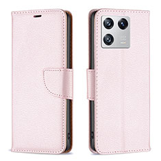 Leather Case Stands Flip Cover Holder B06F for Xiaomi Mi 13 Pro 5G Rose Gold