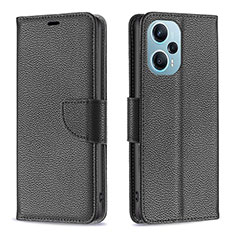 Leather Case Stands Flip Cover Holder B06F for Xiaomi Poco F5 5G Black