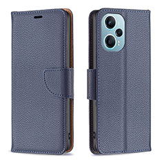 Leather Case Stands Flip Cover Holder B06F for Xiaomi Poco F5 5G Blue