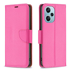Leather Case Stands Flip Cover Holder B06F for Xiaomi Poco F5 5G Hot Pink