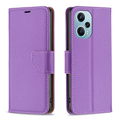 Leather Case Stands Flip Cover Holder B06F for Xiaomi Poco F5 5G Purple