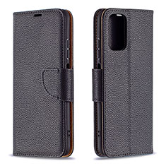 Leather Case Stands Flip Cover Holder B06F for Xiaomi Poco M5S Black
