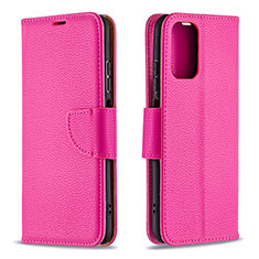 Leather Case Stands Flip Cover Holder B06F for Xiaomi Poco M5S Hot Pink