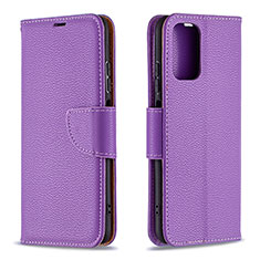 Leather Case Stands Flip Cover Holder B06F for Xiaomi Poco M5S Purple