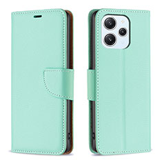 Leather Case Stands Flip Cover Holder B06F for Xiaomi Redmi 12 4G Green