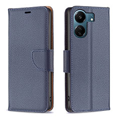 Leather Case Stands Flip Cover Holder B06F for Xiaomi Redmi 13C Blue