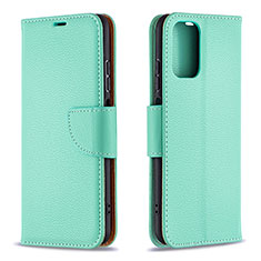 Leather Case Stands Flip Cover Holder B06F for Xiaomi Redmi Note 10 4G Green