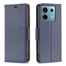 Leather Case Stands Flip Cover Holder B06F for Xiaomi Redmi Note 13 Pro 5G Blue