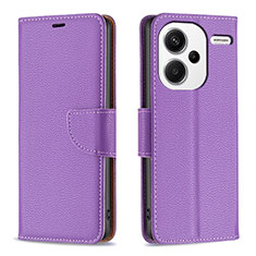 Leather Case Stands Flip Cover Holder B06F for Xiaomi Redmi Note 13 Pro+ Plus 5G Purple