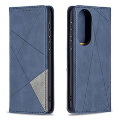 Leather Case Stands Flip Cover Holder B07F for Huawei P50 Blue