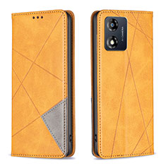 Leather Case Stands Flip Cover Holder B07F for Motorola Moto E13 Light Brown