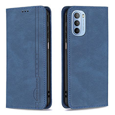Leather Case Stands Flip Cover Holder B07F for Motorola Moto G31 Blue