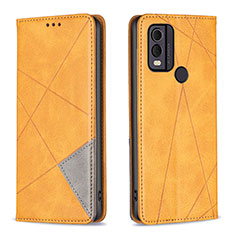 Leather Case Stands Flip Cover Holder B07F for Nokia C22 Light Brown