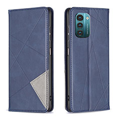 Leather Case Stands Flip Cover Holder B07F for Nokia G11 Blue