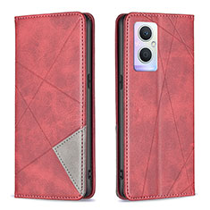 Leather Case Stands Flip Cover Holder B07F for OnePlus Nord N20 5G Red