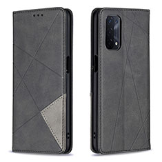 Leather Case Stands Flip Cover Holder B07F for OnePlus Nord N200 5G Black