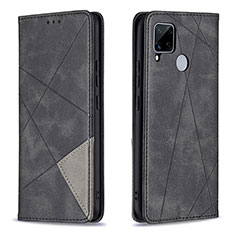 Leather Case Stands Flip Cover Holder B07F for Realme 7i RMX2193 Black