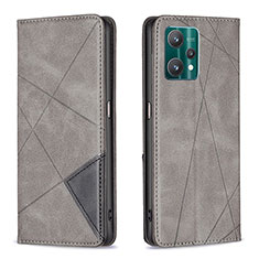 Leather Case Stands Flip Cover Holder B07F for Realme 9 5G Gray