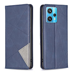 Leather Case Stands Flip Cover Holder B07F for Realme 9 Pro+ Plus 5G Blue
