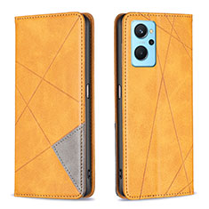 Leather Case Stands Flip Cover Holder B07F for Realme 9i 4G Light Brown
