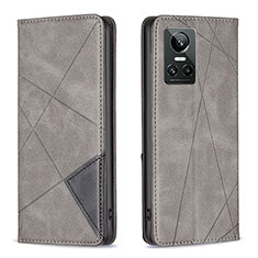 Leather Case Stands Flip Cover Holder B07F for Realme GT Neo3 5G Gray