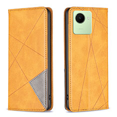 Leather Case Stands Flip Cover Holder B07F for Realme Narzo 50i Prime Light Brown