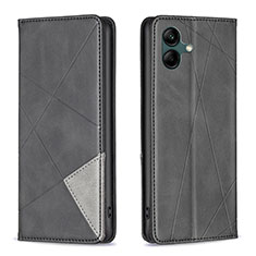Leather Case Stands Flip Cover Holder B07F for Samsung Galaxy A05 Black