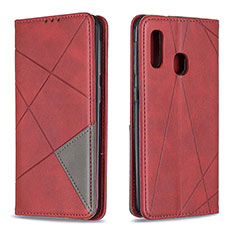 Leather Case Stands Flip Cover Holder B07F for Samsung Galaxy A20e Red