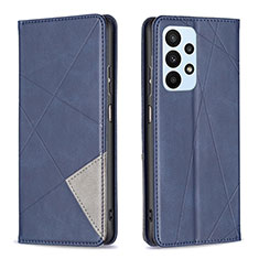 Leather Case Stands Flip Cover Holder B07F for Samsung Galaxy A23 5G Blue