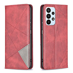 Leather Case Stands Flip Cover Holder B07F for Samsung Galaxy A23 5G Red