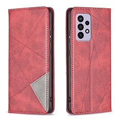 Leather Case Stands Flip Cover Holder B07F for Samsung Galaxy A33 5G Red