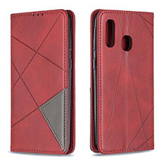 Leather Case Stands Flip Cover Holder B07F for Samsung Galaxy A40 Red
