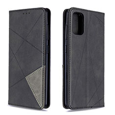 Leather Case Stands Flip Cover Holder B07F for Samsung Galaxy A41 Black