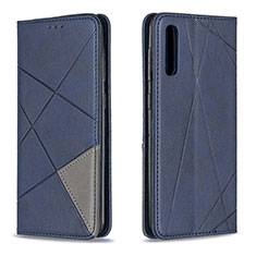 Leather Case Stands Flip Cover Holder B07F for Samsung Galaxy A50 Blue
