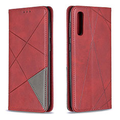 Leather Case Stands Flip Cover Holder B07F for Samsung Galaxy A50 Red
