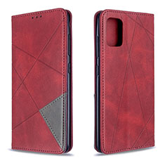 Leather Case Stands Flip Cover Holder B07F for Samsung Galaxy A51 4G Red