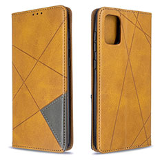 Leather Case Stands Flip Cover Holder B07F for Samsung Galaxy A71 4G A715 Light Brown