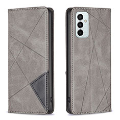 Leather Case Stands Flip Cover Holder B07F for Samsung Galaxy M23 5G Gray