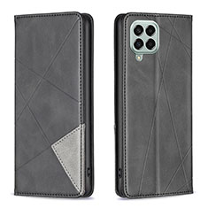 Leather Case Stands Flip Cover Holder B07F for Samsung Galaxy M33 5G Black