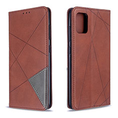 Leather Case Stands Flip Cover Holder B07F for Samsung Galaxy M40S Brown