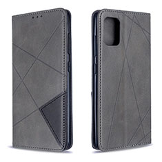 Leather Case Stands Flip Cover Holder B07F for Samsung Galaxy M40S Gray