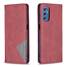 Leather Case Stands Flip Cover Holder B07F for Samsung Galaxy M52 5G Red