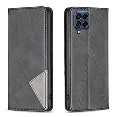 Leather Case Stands Flip Cover Holder B07F for Samsung Galaxy M53 5G Black