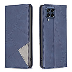 Leather Case Stands Flip Cover Holder B07F for Samsung Galaxy M53 5G Blue