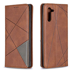 Leather Case Stands Flip Cover Holder B07F for Samsung Galaxy Note 10 5G Brown